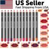 12Pcs Women Waterproof Lipstick Long Lasting Matte Lip Liner Pencil Lip Pen Set