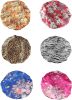 6Pack Soft Satin Hair Bonnet for Women Girls Shower Caps Hair Hat for Sleeping Shower Beautiful Hair Head Cover Bonnet