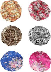 6Pack Soft Satin Hair Bonnet for Women Girls Shower Caps Hair Hat for Sleeping Shower Beautiful Hair Head Cover Bonnet