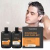 Men Curly Coily Hair Shampoo & Conditioner Set, Frizz Tamer Ultra Nourishing Hair Care Kit with Macadamia Shea Butter Coconut Oil