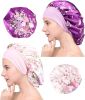 2 Pcs Soft Satin Bonnet for Women Wide Band Hair Bonnet Shower Cap Silk Sleeping Cap Salon Cap Bonnet Set