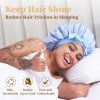 Silk Bonnet for Sleeping Women, Satin Hair Bonnet for Sleeping for Wavy Curly Natural Hair Women Men - Blue