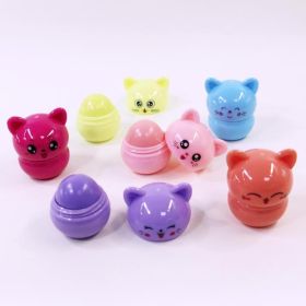 12 Fun And Colorful Design Daily Use Colorful Kitten Travel Size Lip Balm,Self-pickup Only (Option: 12pc)